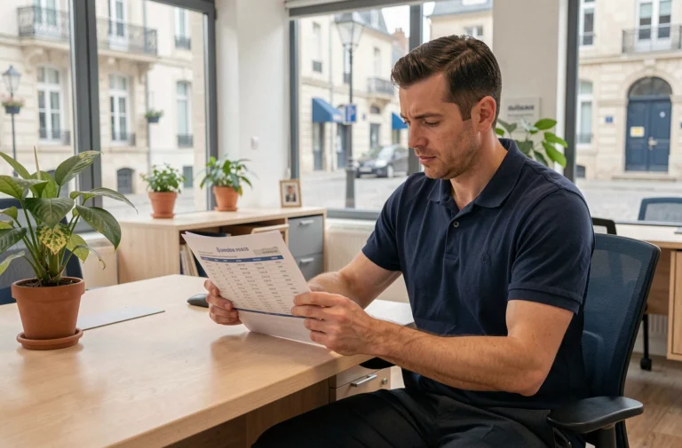 Technicien territorial consultant la grille indiciaire de la fonction publique dans un bureau municipal moderne